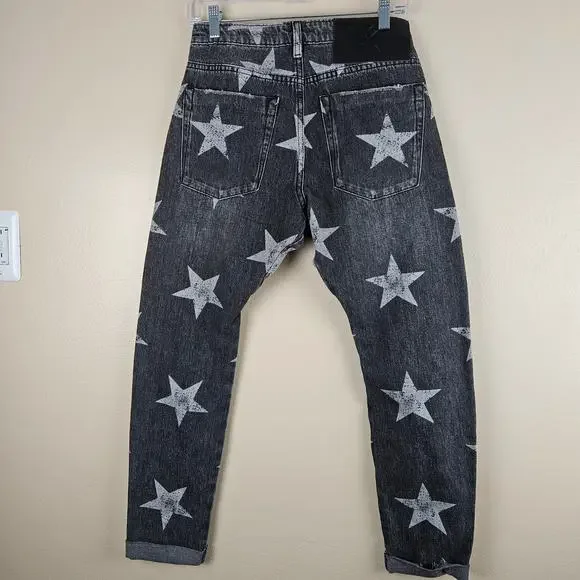 One Teaspoon Camden Star Freebirds High Rise Ankle Zip Black Slim Jeans US 23 - Picture 2 of 6